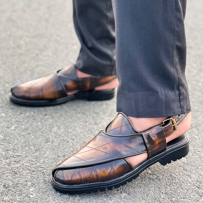 Le Pure Leather Peshawari Mason Two toned Sandal AZ 350