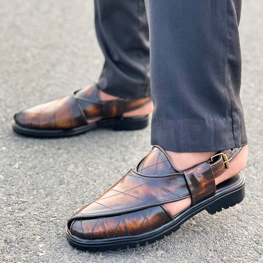 Le Pure Leather Peshawari Mason Two toned Sandal AZ 350