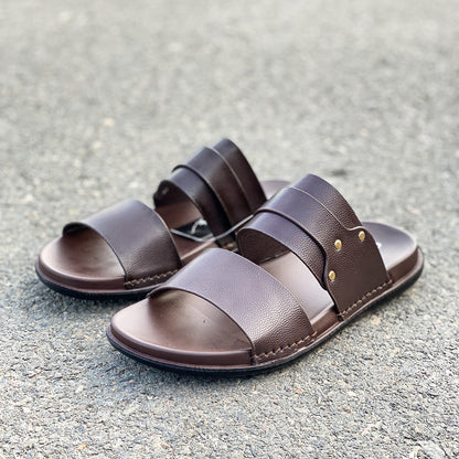 LE Pure Leather Handmade High Sole Slipper CW 6608