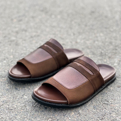 LE Pure Leather Handmade Suede Slipper  537
