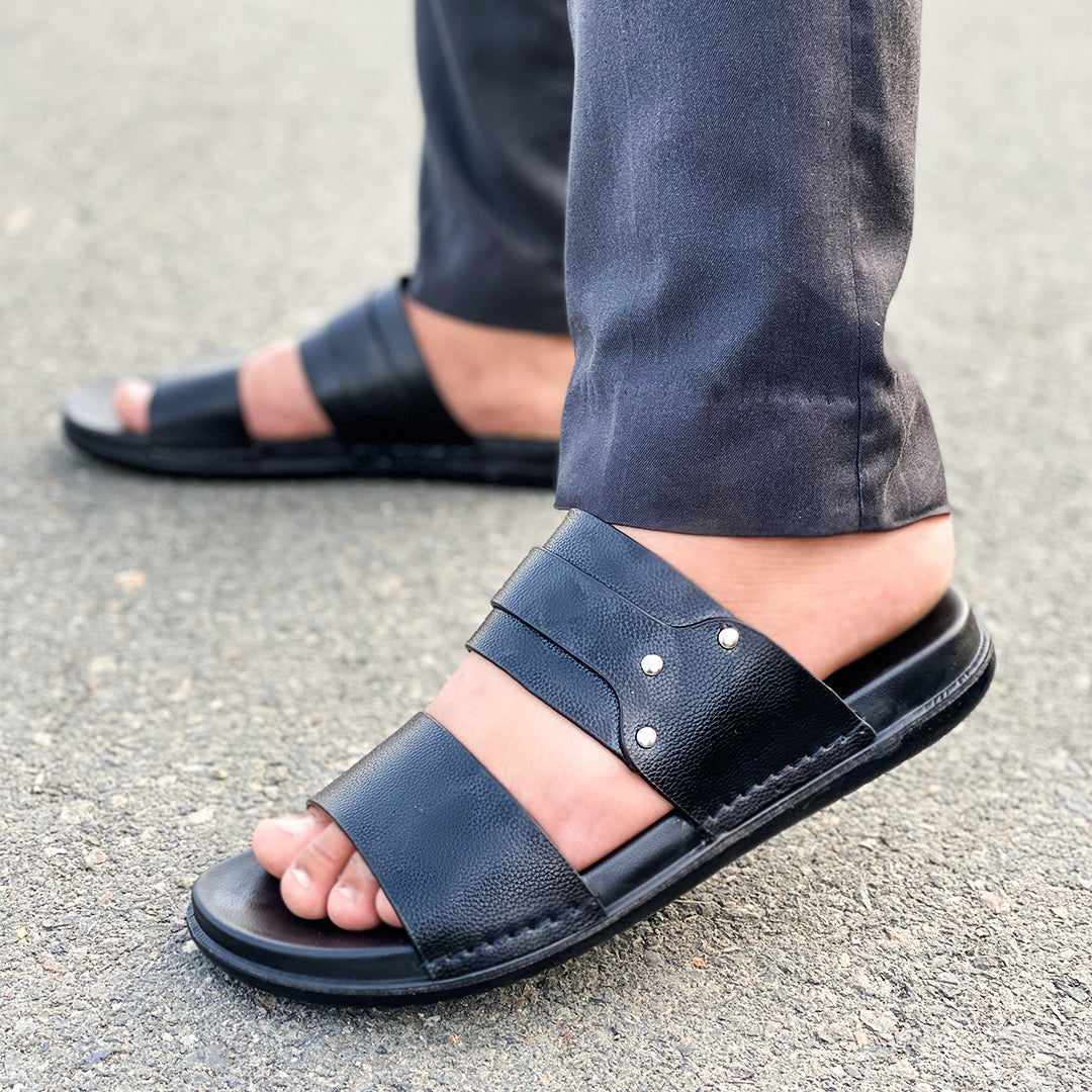 LE Pure Leather Handmade High Sole Slipper CW 6607