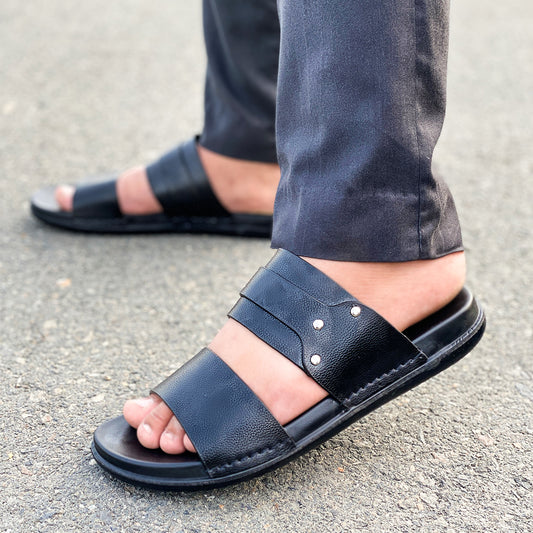 LE Pure Leather Handmade High Sole Slipper CW 6607