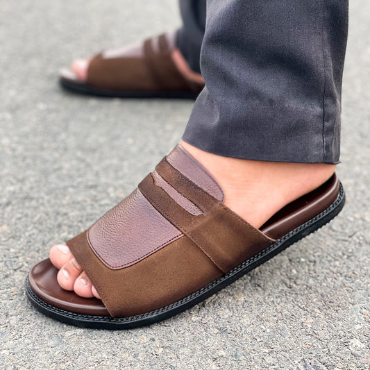 LE Pure Leather Handmade Suede Slipper  537