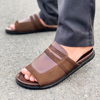 LE Pure Leather Handmade Suede Slipper  537