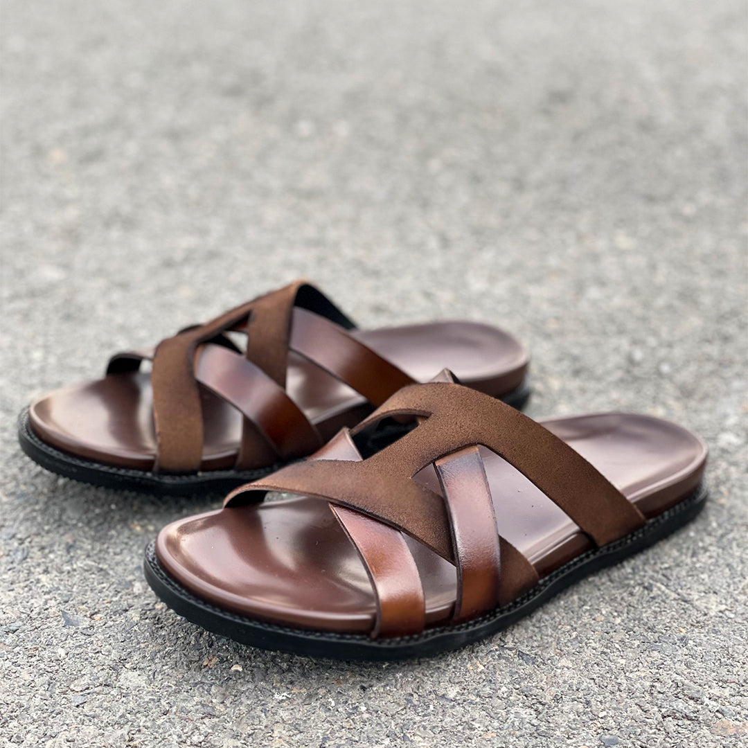 LE Pure Leather Handmade Slider Slipper  535