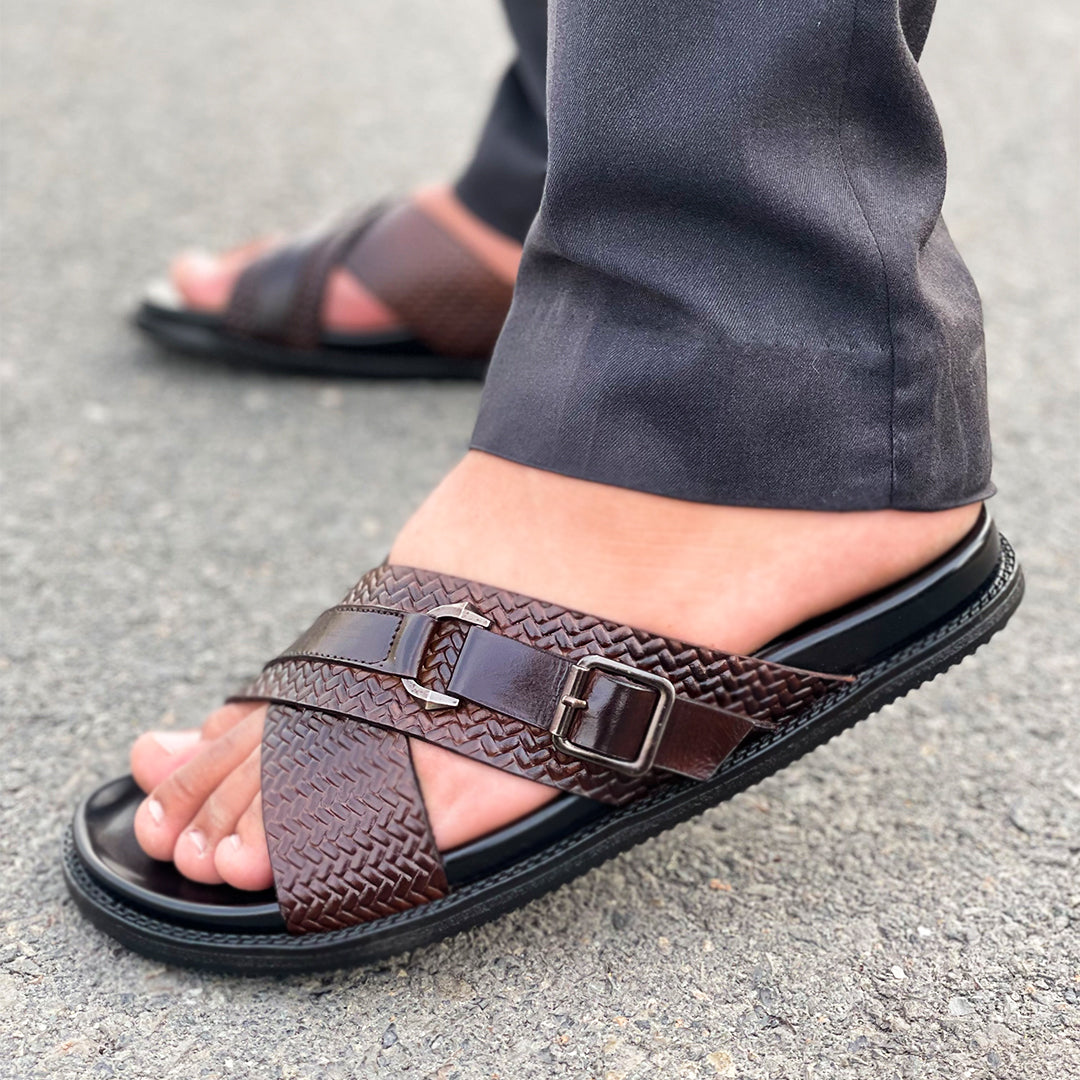 LE Pure Leather Handmade Side Clip Slipper  542