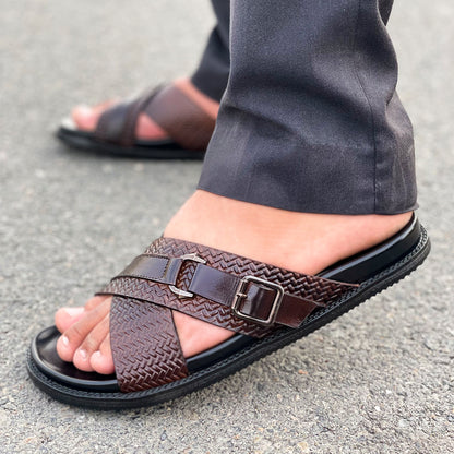 LE Pure Leather Handmade Side Clip Slipper  542