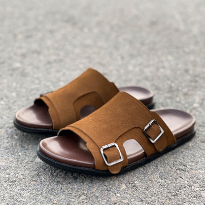 LE Pure Leather Handmade Suede Slipper  533