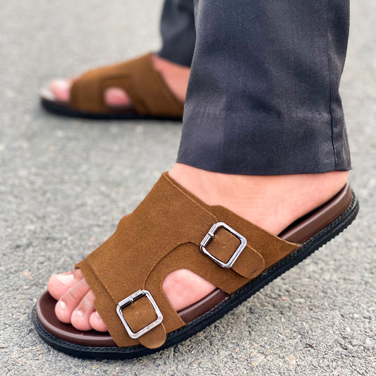 LE Pure Leather Handmade Suede Slipper  533