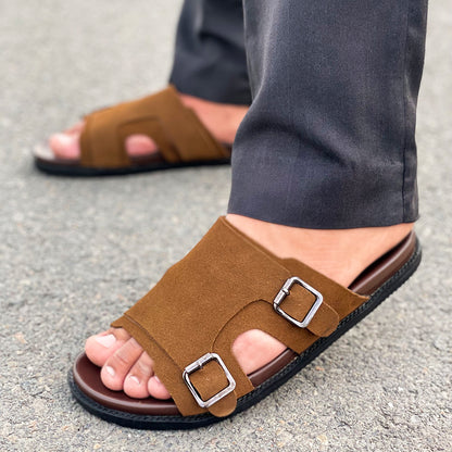 LE Pure Leather Handmade Suede Slipper  533