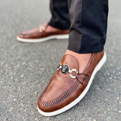 LE Pure Leather Handmade Okley Brown Shoe - 263