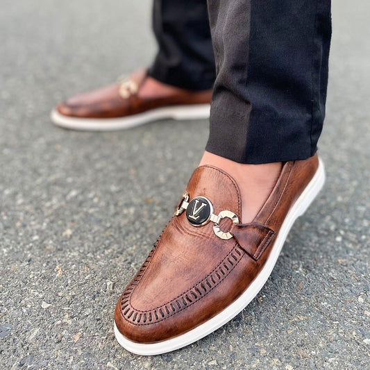 LE Pure Leather Handmade Okley Brown Shoe - 263