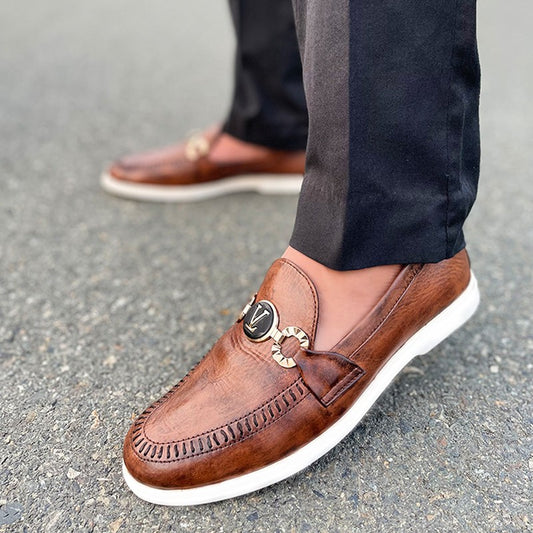 LE Pure Leather Handmade Okley Brown Shoe - 263