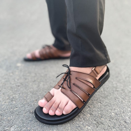 LE Pure Leather Handmade Laces Sandal - 1531