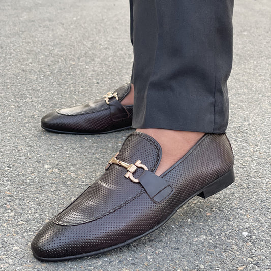 LE Premium Leather Dotted Formal Shoe  806