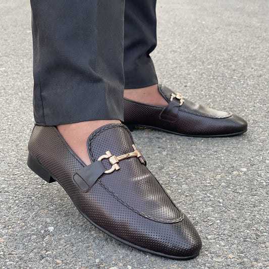 LE Premium Leather Dotted Formal Shoe  806