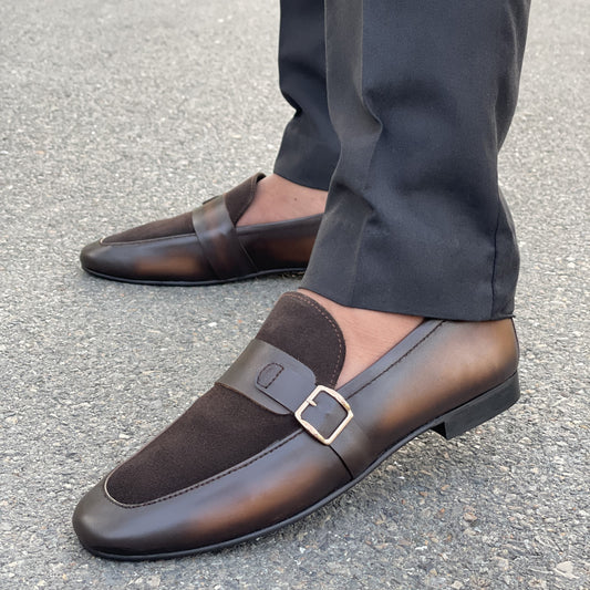 LE Premium Cow Leather Suede Bash Formal Shoe -816