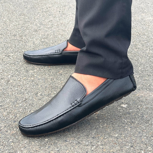 LE Pure Leather Handmade Corvine Black Loafer 623
