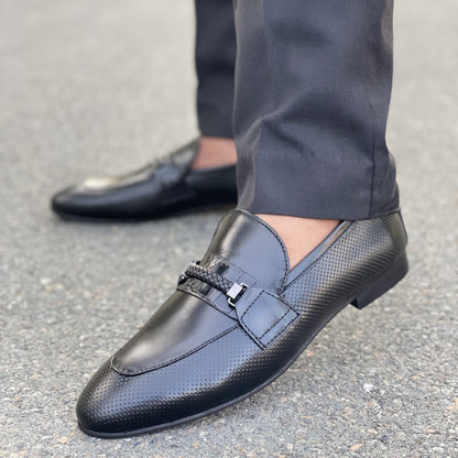 LE Premium Leather Striker Black Formal Shoe  805