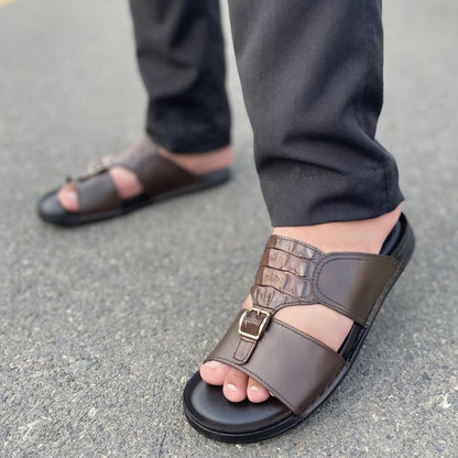 LE Handmade Pure Leather Kroc Arabic Brown - 520
