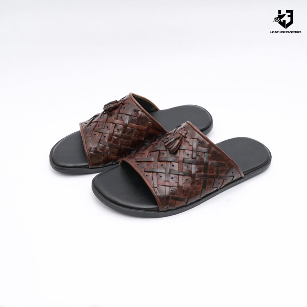 Le Handmade Pure Leather Cross Tussle-502 Chappal