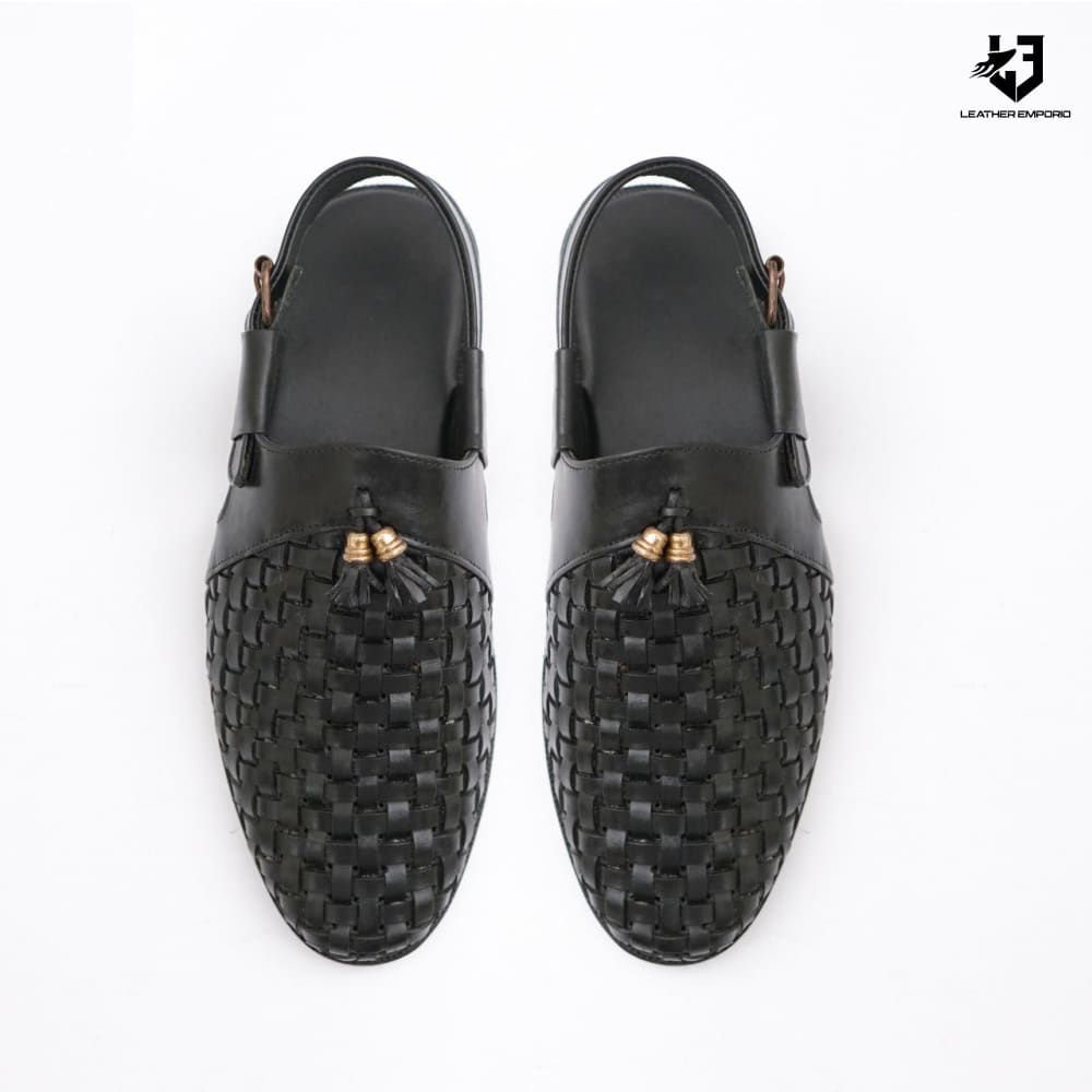 Le Handmade Pure Leather Vintage Black-9230 Sandle