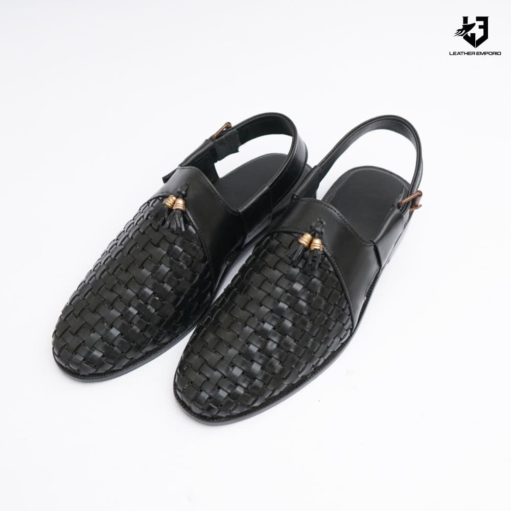 Le Handmade Pure Leather Vintage Black-9230 Sandle