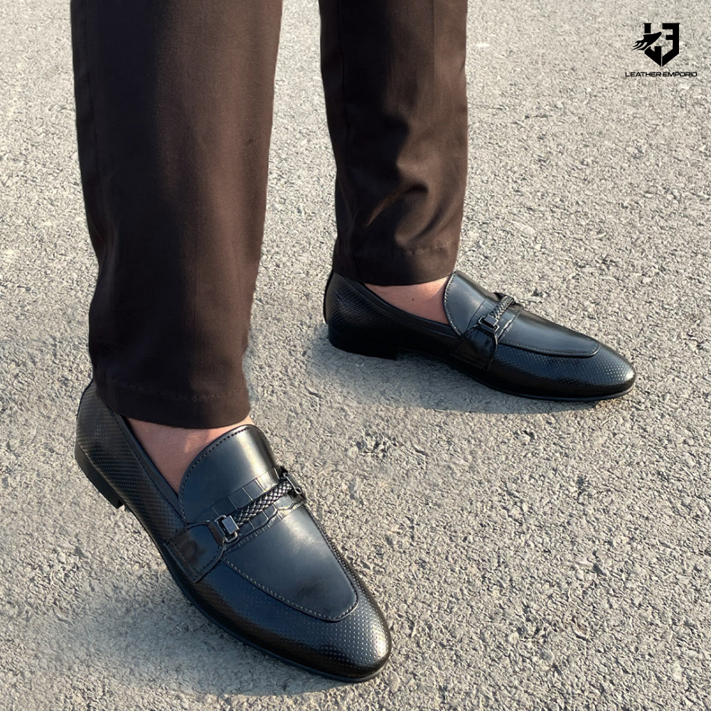 Le Premium Leather Shoe Strip Black - 805 Formal Shoes