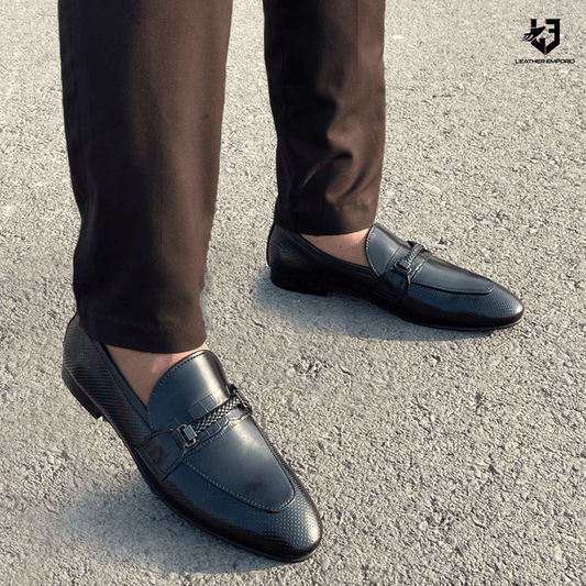 Le Premium Leather Shoe Strip Black - 805 Formal Shoes