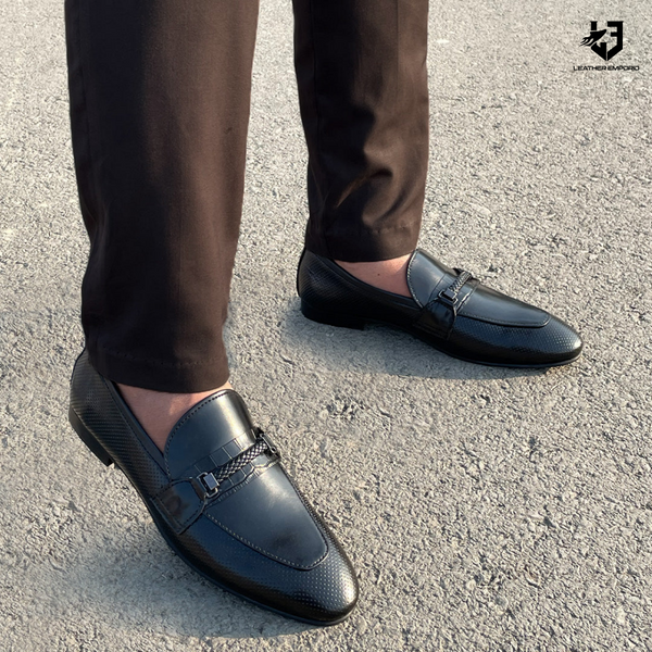 Le Premium Leather Shoe Strip Black - 805 Formal Shoes