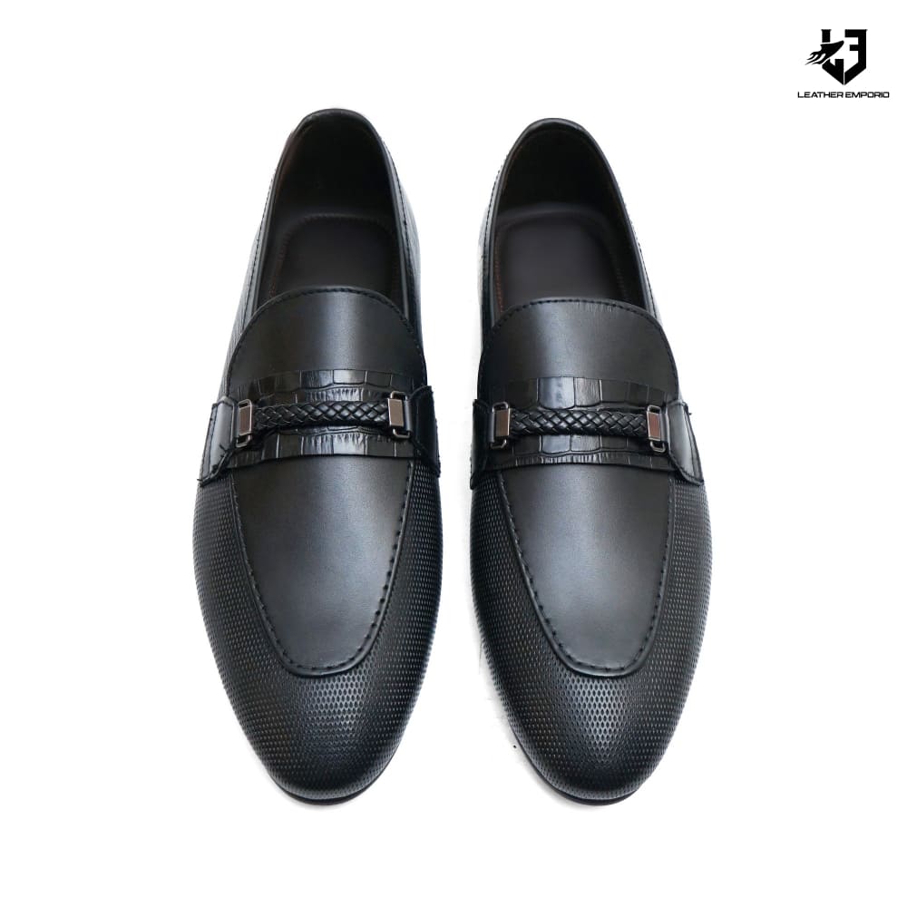 Le Premium Leather Shoe Strip Black - 805 Formal Shoes