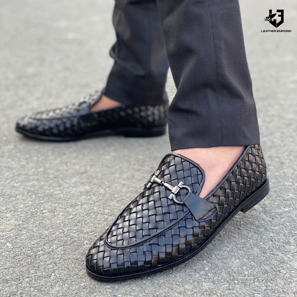 LE Premium Leather Woven Bees Formel Shoe-170 Formal shoes