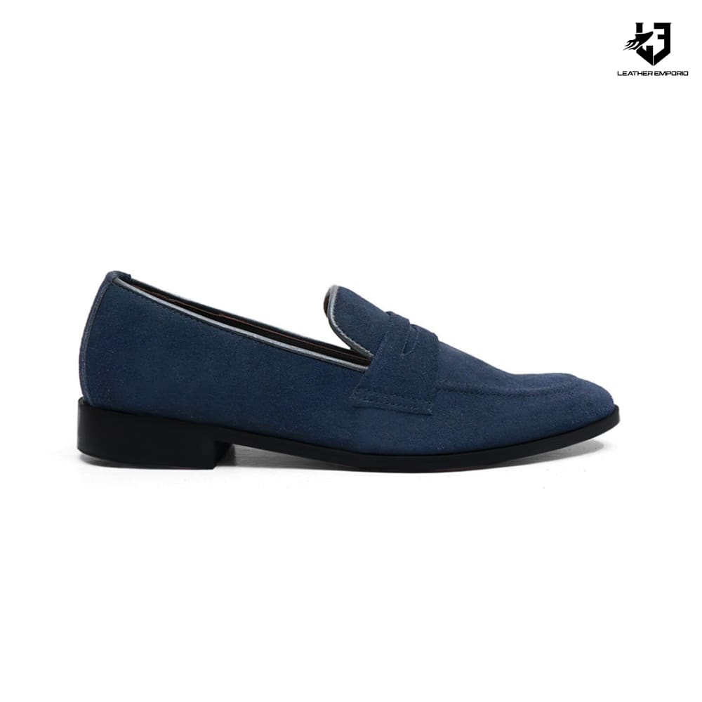 Le Premium Suede Leather Blue Shoe - 812 Formal Shoes