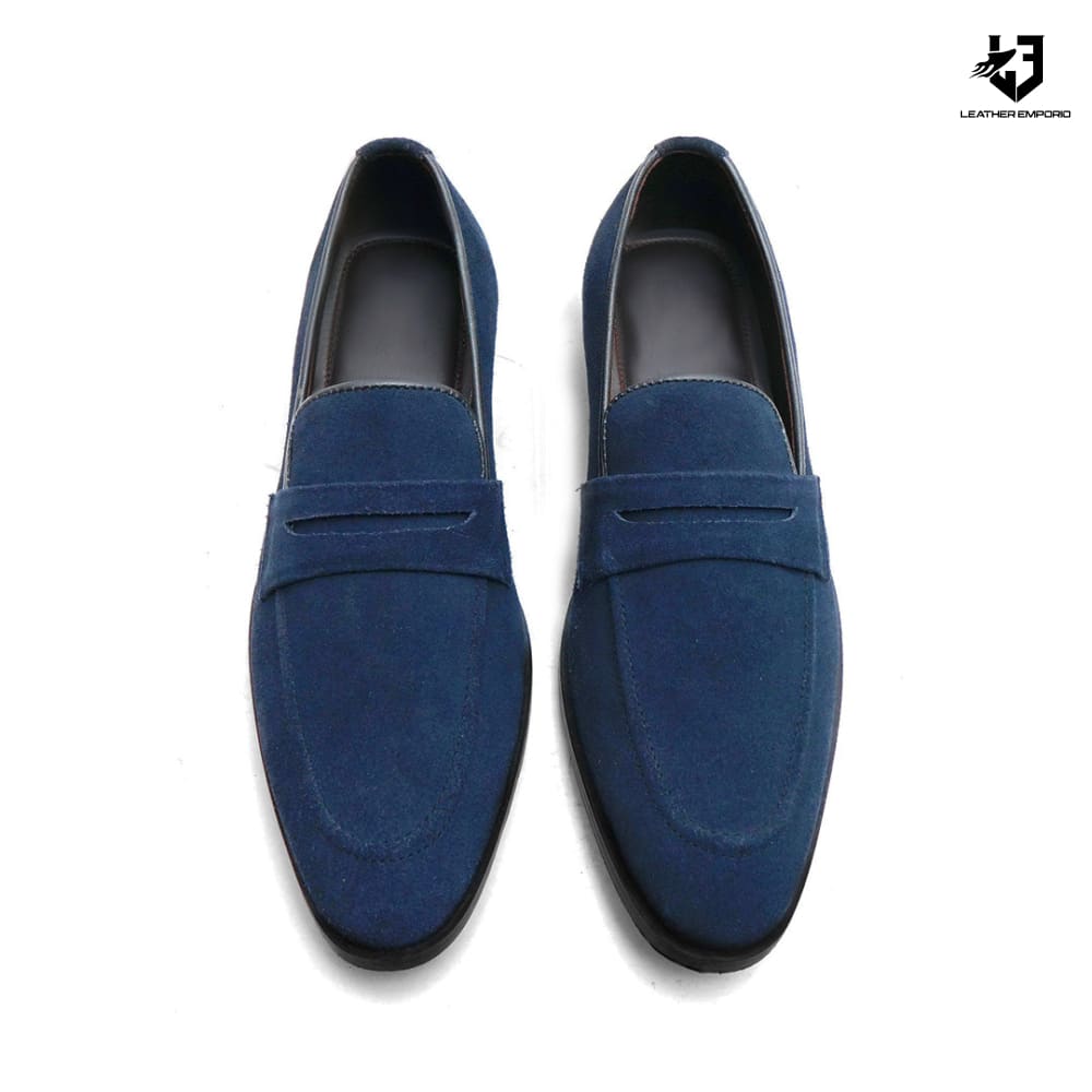 Le Premium Suede Leather Blue Shoe - 812 Formal Shoes