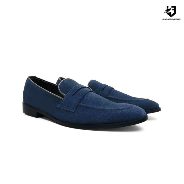 Le Premium Suede Leather Blue Shoe - 812 Formal Shoes