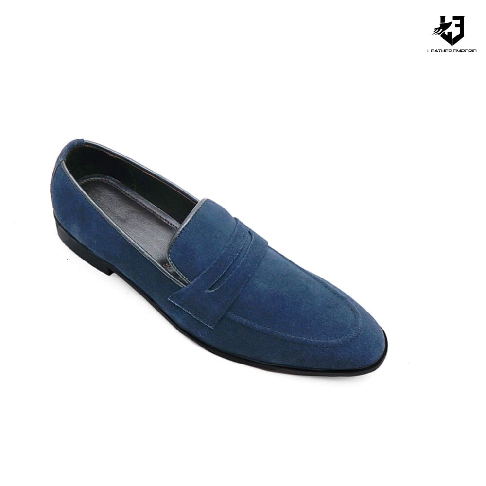 Le Premium Suede Leather Blue Shoe - 812 Formal Shoes