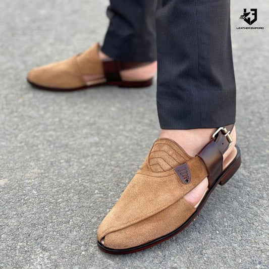Le Pure Leather Handmade Atria Brown - 327 Sandal Peshawari