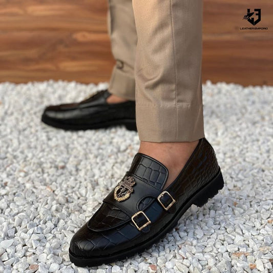 Le Pure Leather Handmade Croc Billionaire-144 Formal Shoes