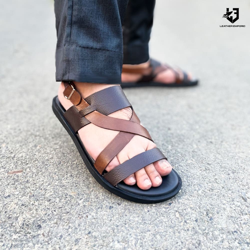 LE Pure Leather Handmade Crossway Sandal - 1530 Sandle