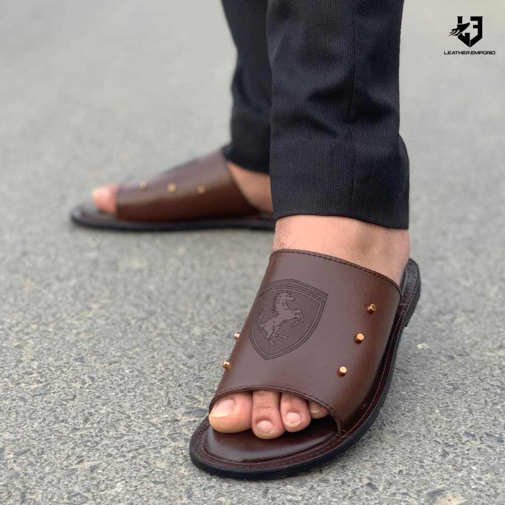 Le Pure Leather Handmade Darwin Brown-502 Slipper