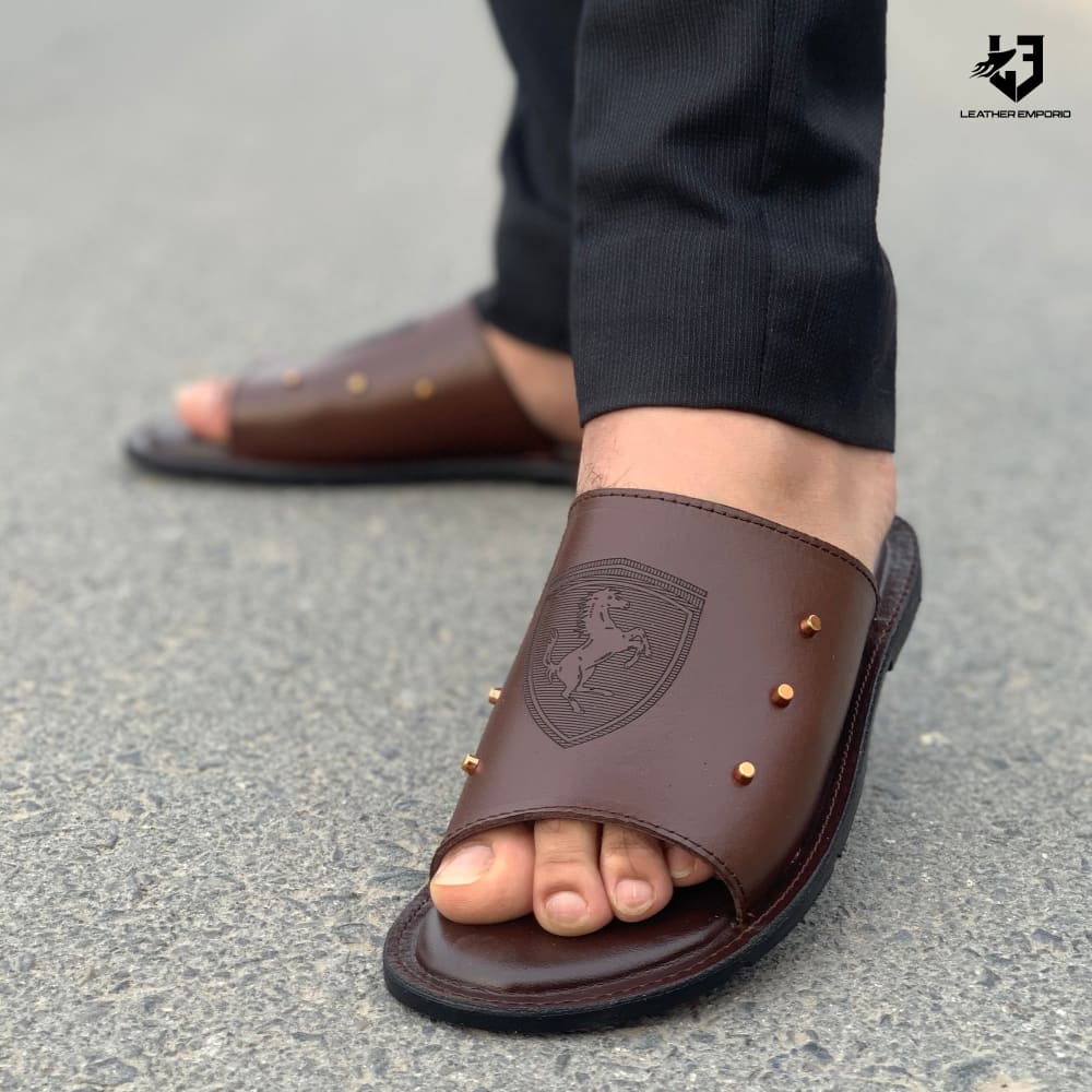 Le Pure Leather Handmade Darwin Brown-502 Slipper