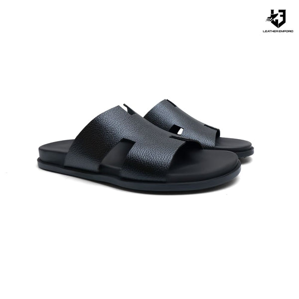 Le Pure Leather Handmade Herband Black- 513 Slipper