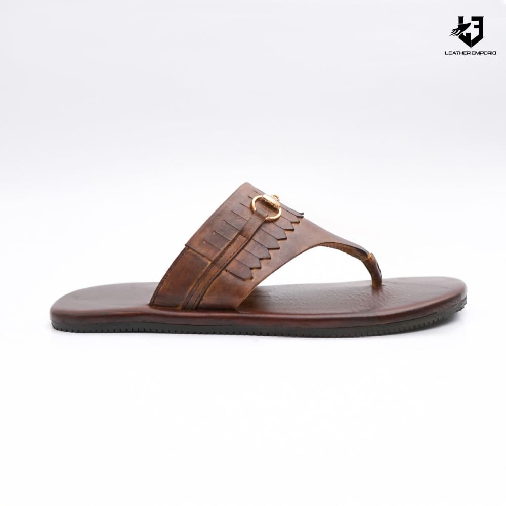 Le Pure Leather Handmade Kingsman Brown-Ch019 Chappal