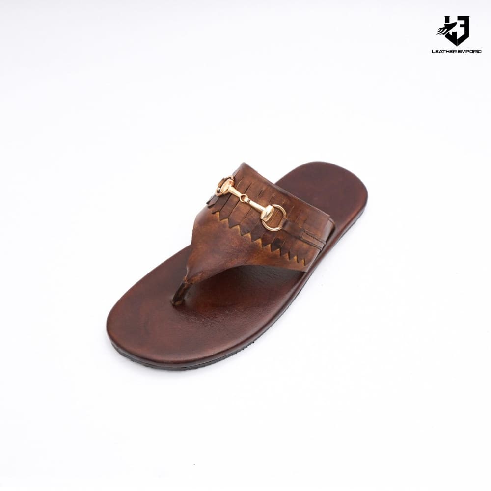 Le Pure Leather Handmade Kingsman Brown-Ch019 Chappal