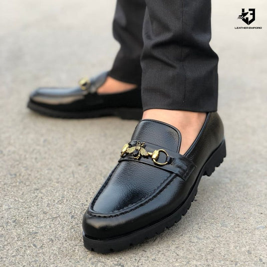 Le Pure Leather Handmade Leonardo Black-116 Formal Shoes