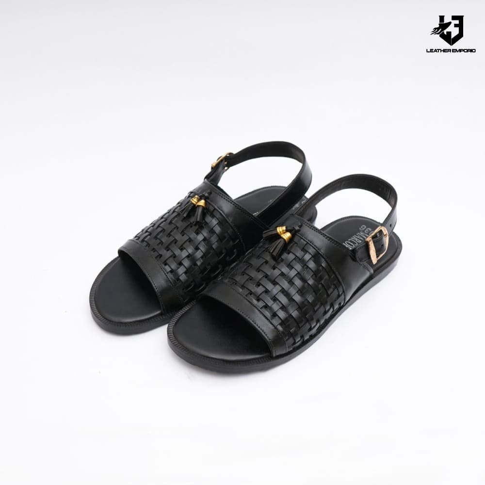 Le Pure Leather Handmade Leonardo Black-309 Sandal