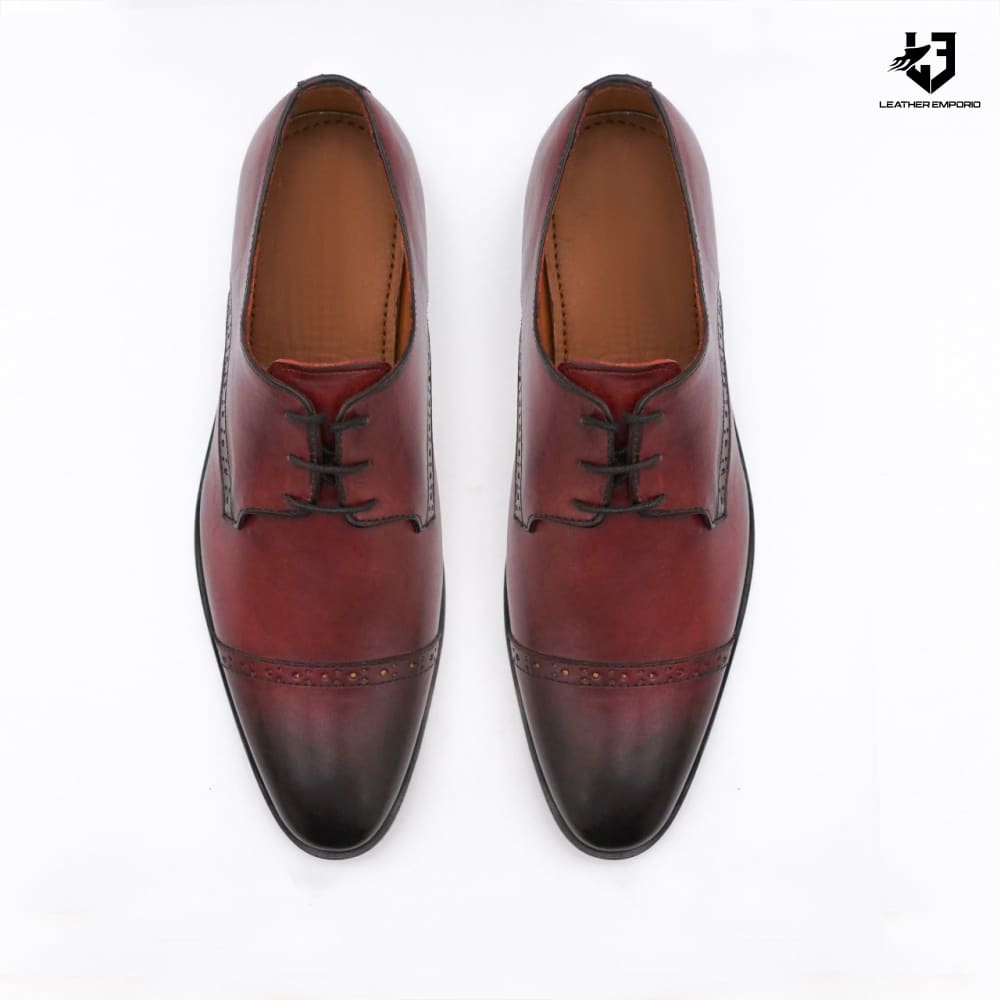 Le Pure Leather Handmade Oxford Oxblood-9228 Formal Shoes