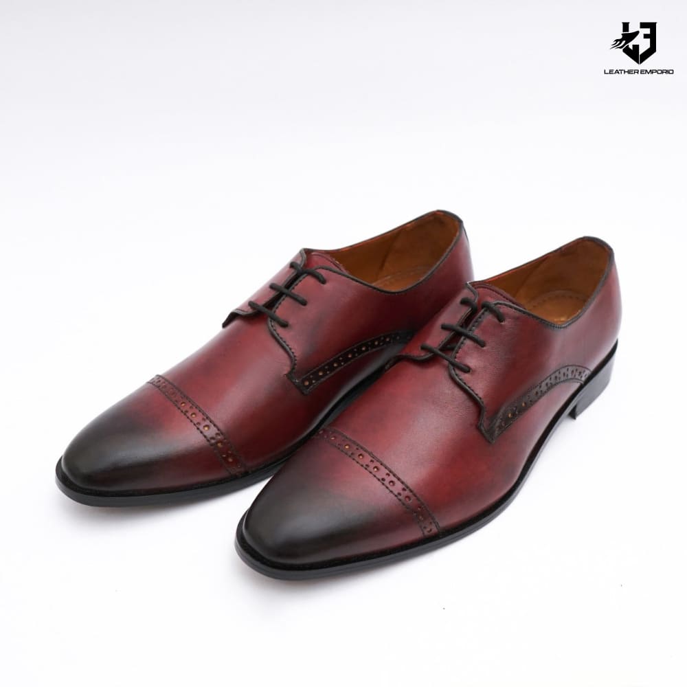 Le Pure Leather Handmade Oxford Oxblood-9228 Formal Shoes