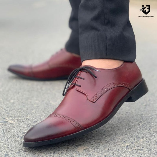 Le Pure Leather Handmade Oxford Oxblood-9228 Formal Shoes