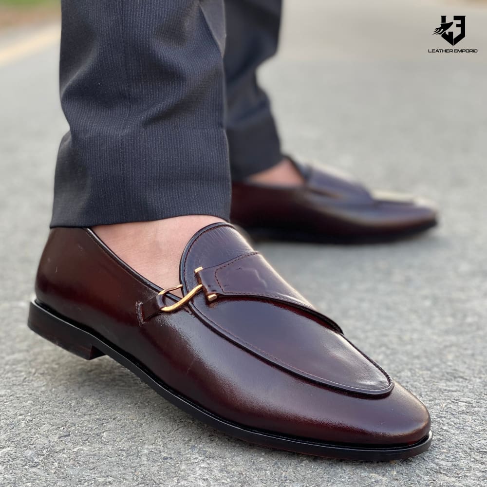 Le Pure Leather Handmade Side-Stone Brown 152 Formal Shoes